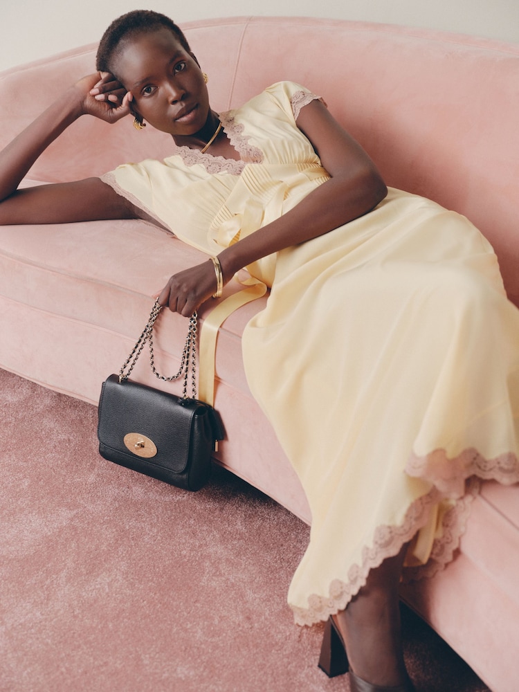 Rixo Butter Yellow Marlice Lace Trim Midi Dress - Image 1 of 1