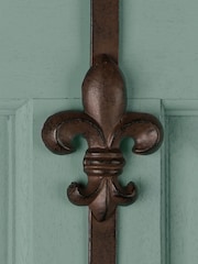 Dibor Antique Brown Fleur de Lys Wreath Hanger - Image 4 of 4