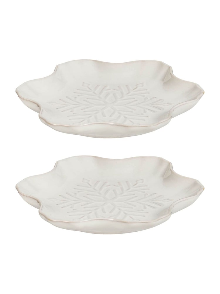Dibor Set of 2 White Snowflake Side Plates - Image 5 of 5 Dibor Set of 2 White Snowflake Side Plates - Image 5 of 5