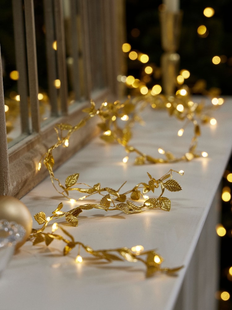 Dibor Leaves Pre-Lit String Decoration - Image 1 of 5 Dibor Leaves Pre-Lit String Decoration - Image 1 of 5