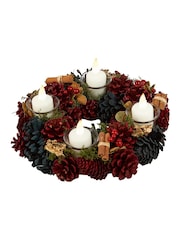 Dibor Cinnamon Pine Round Tealight 30cm Centrepiece - Image 2 of 6