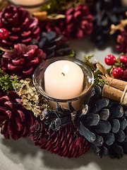 Dibor Cinnamon Pine Round Tealight 30cm Centrepiece - Image 3 of 6