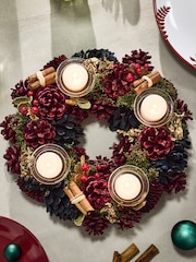 Dibor Cinnamon Pine Round Tealight 30cm Centrepiece - Image 6 of 6