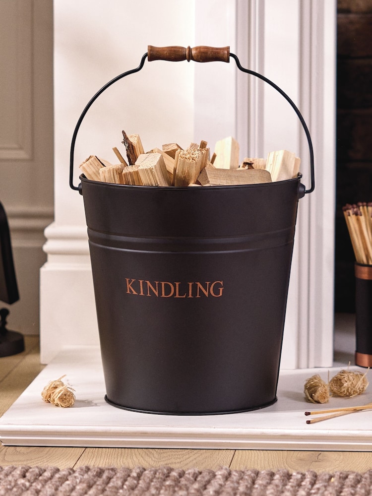 Dibor Black Kindling Bucket - Image 1 of 5 Dibor Black Kindling Bucket - Image 1 of 5