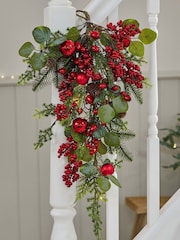 Dibor Berries and Baubles Pre-Lit 70cm Christmas Swag - Image 3 of 5