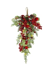 Dibor Berries and Baubles Pre-Lit 70cm Christmas Swag - Image 5 of 5
