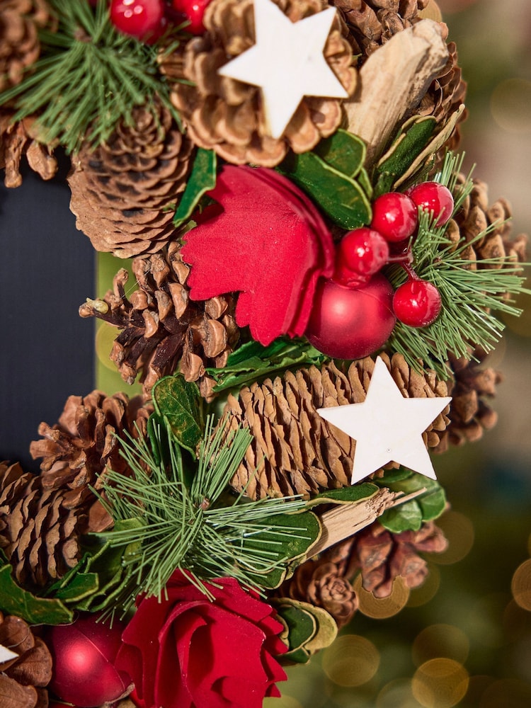 Dibor Stars and Roses Winter 35cm Wreath - Image 5 of 5 Dibor Stars and Roses Winter 35cm Wreath - Image 5 of 5