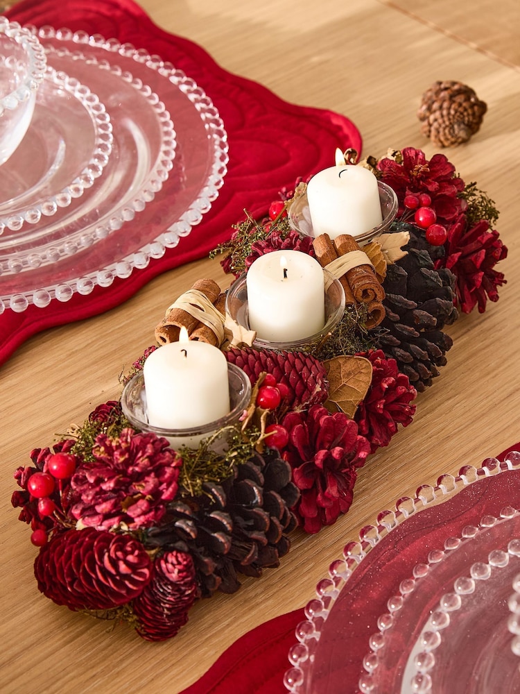 Dibor Cinnamon Pine Candle Holder Trio - Image 1 of 4 Dibor Cinnamon Pine Candle Holder Trio - Image 1 of 4