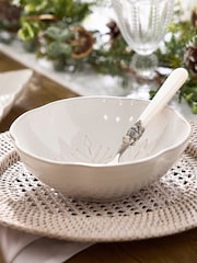 Dibor White Set of 2 Snowflake Bowls - Image 3 of 4