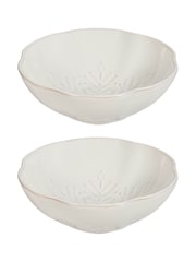Dibor White Set of 2 Snowflake Bowls - Image 4 of 4