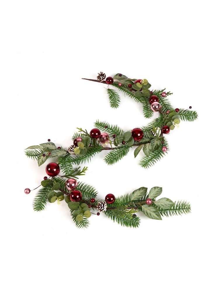 Dibor Red 180cm Waverley Bauble Garland - Image 5 of 5 Dibor Red 180cm Waverley Bauble Garland - Image 5 of 5