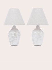 Laura Ashley 2 Pack White Pussywillow Table Lamps - Image 4 of 6