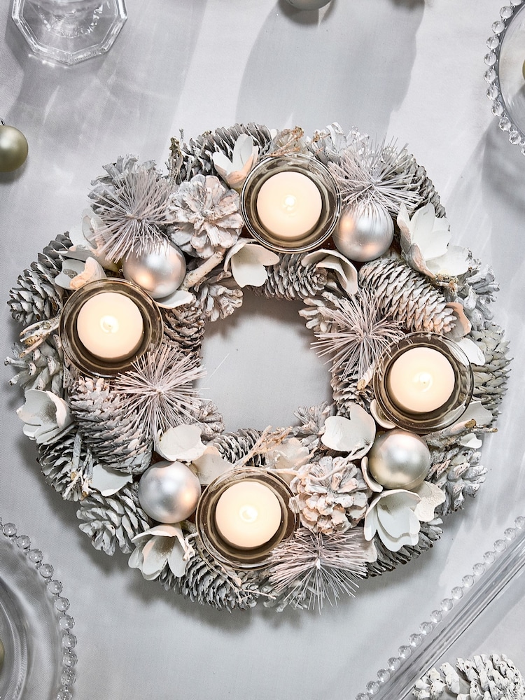 Dibor Frosted 30cm Round Tealight - Image 2 of 5 Dibor Frosted 30cm Round Tealight - Image 2 of 5