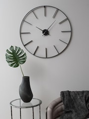 Libra Interiors Black Tiverton Black Skeleton Wall Clock 80cm - Image 1 of 2