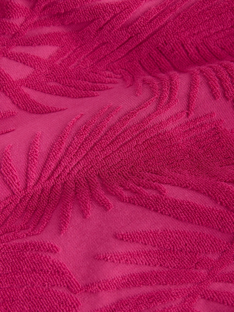Magenta Pink Jacquard Towelling Fringe Summer Shorts - Image 7 of 7 Magenta Pink Jacquard Towelling Fringe Summer Shorts - Image 7 of 7