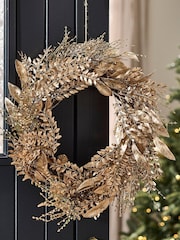 Dibor Champagne Coloured 55cm Laurel Wreath - Image 3 of 5