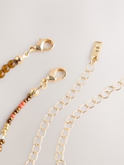 Brown Bead Summer Charm 2 Layer Necklace - Image 5 of 5