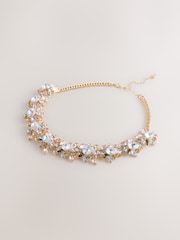 Gold Tone Sparkle Jewel Collar Necklace - Image 4 of 7