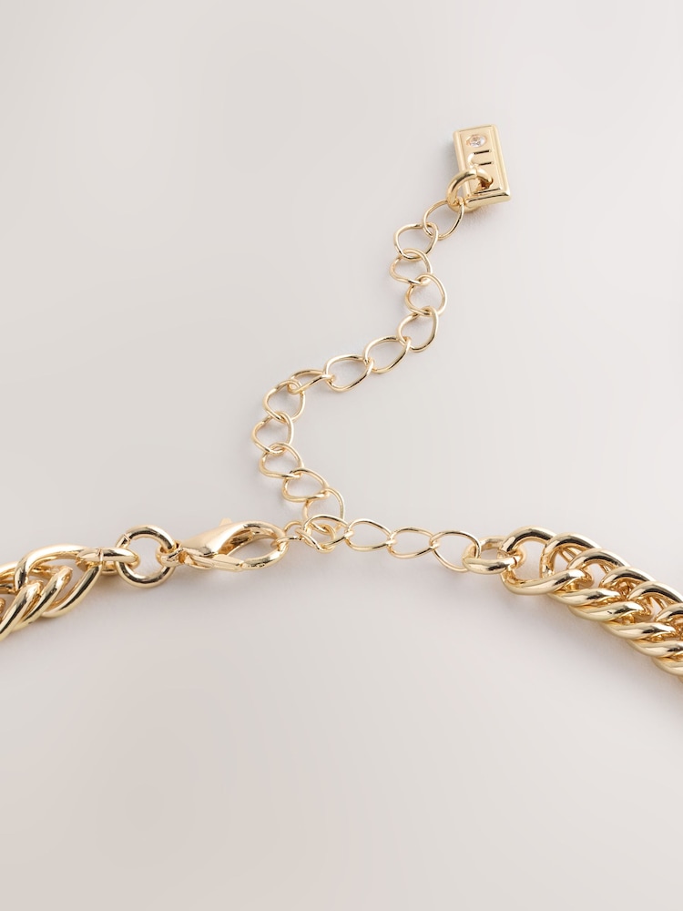 Gold Tone Sparkle Jewel Collar Necklace - Image 7 of 7 Gold Tone Sparkle Jewel Collar Necklace - Image 7 of 7
