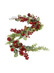 Dibor Berries and Baubles 150cm PreLit Christmas Garland - Image 6 of 6
