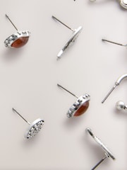 Burnished Silver Toned Boho Earring 4 Pack - Image 3 of 3