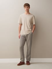 マッシュルームブラウン - スリムフィット - コットンリネンブレンド チノパン - 画像 2 / 9