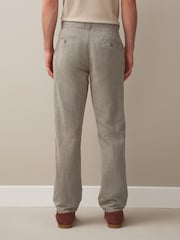 マッシュルームブラウン - スリムフィット - コットンリネンブレンド チノパン - 画像 4 / 9