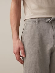 マッシュルームブラウン - スリムフィット - コットンリネンブレンド チノパン - 画像 5 / 9