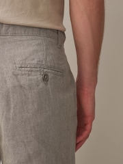 マッシュルームブラウン - スリムフィット - コットンリネンブレンド チノパン - 画像 6 / 9