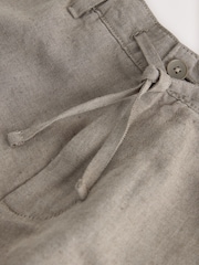 マッシュルームブラウン - スリムフィット - コットンリネンブレンド チノパン - 画像 8 / 9