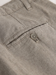 マッシュルームブラウン - スリムフィット - コットンリネンブレンド チノパン - 画像 9 / 9