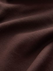 Burgundy Red Slim Fit Cotton Linen Blend Twill Chino Trousers - Image 9 of 9