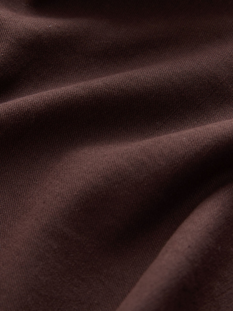 Burgundy Red Slim Fit Cotton Linen Blend Twill Chino Trousers - Image 9 of 9