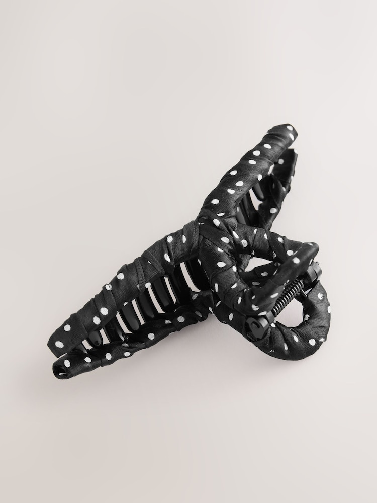 Polka Dot Fabric Wrapped Claw Clip - Image 1 of 3 Polka Dot Fabric Wrapped Claw Clip - Image 1 of 3