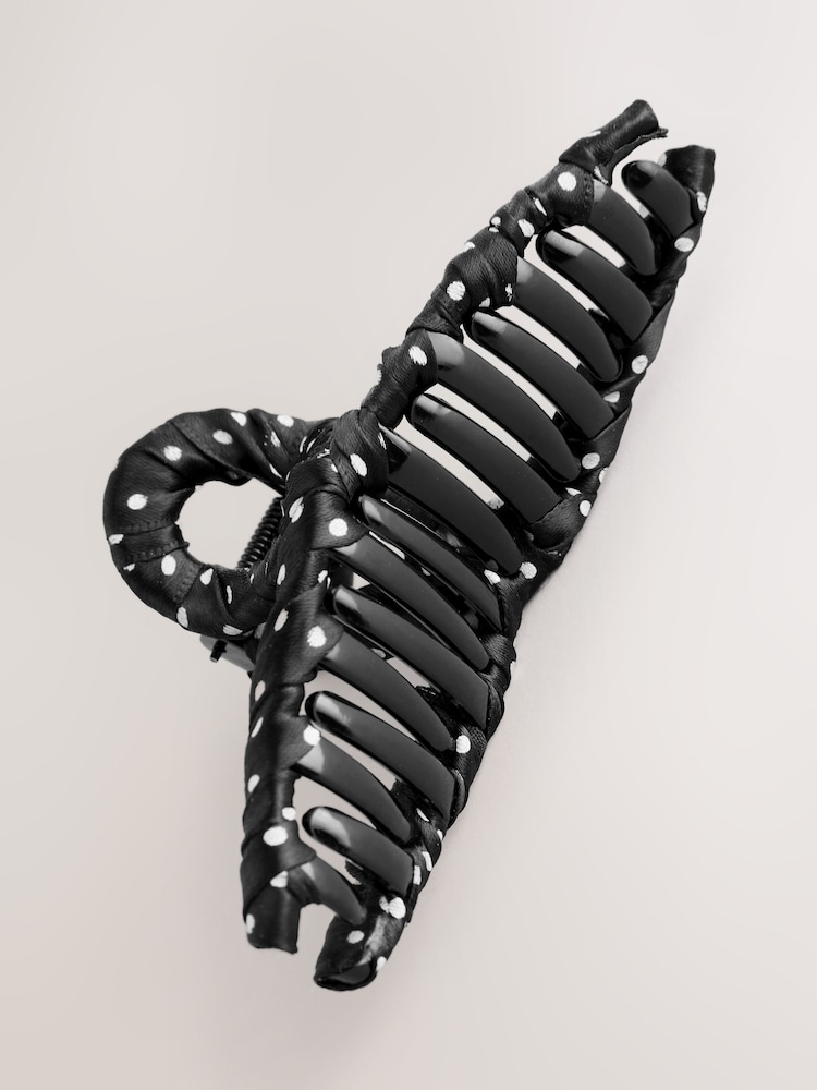 Polka Dot Fabric Wrapped Claw Clip - Image 2 of 3 Polka Dot Fabric Wrapped Claw Clip - Image 2 of 3
