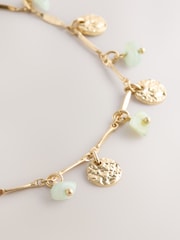 Blue/Gold Tone Drop Disc Anklet - Image 5 of 6