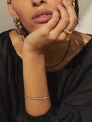 Gold Tone Waterproof Stainless Steel Sparkle Bangle - Image 2 of 5