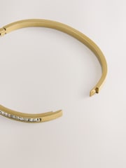 Gold Tone Waterproof Stainless Steel Sparkle Bangle - Image 5 of 5