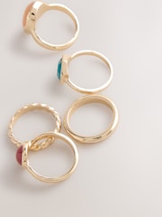 Gold Tone Stone Ring Pack - Image 2 of 2