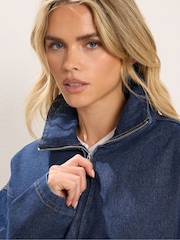 PixieGirl Petite Quarter Zip Denim Top - Bild 4 von 5