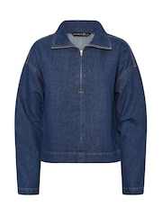 PixieGirl Petite Quarter Zip Denim Top - Bild 5 von 5