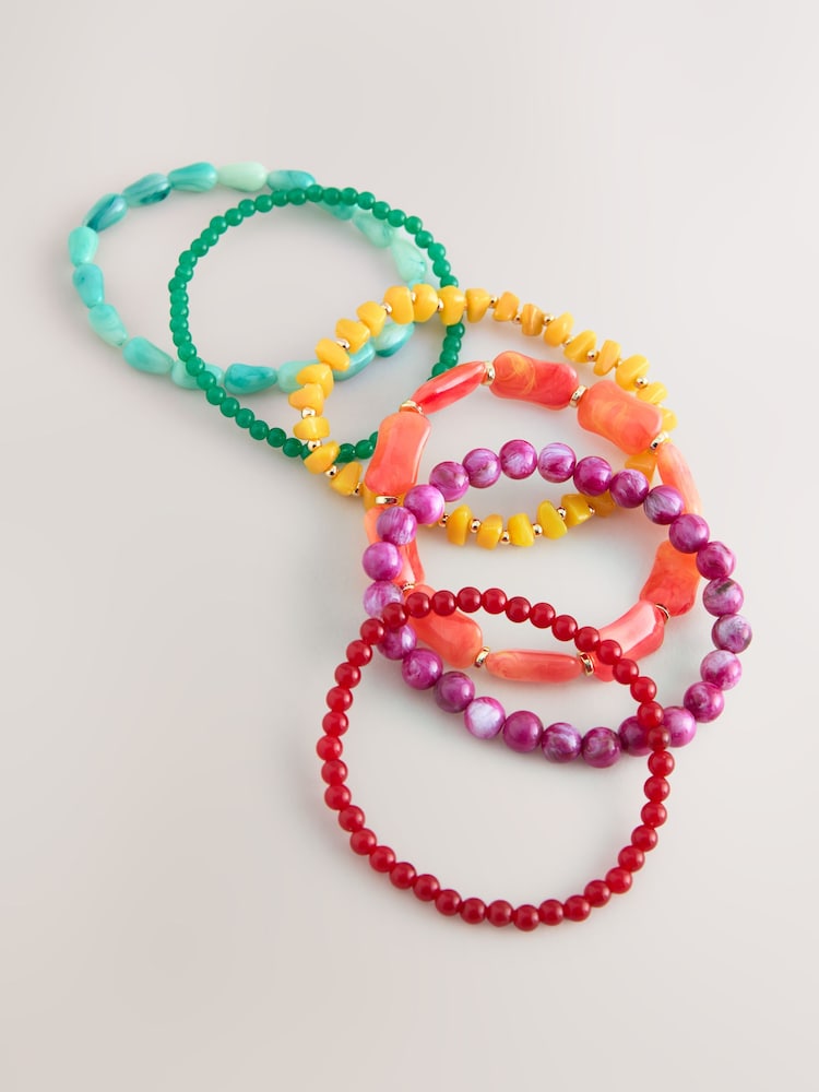 בהיר - Beady Stretch Bracelets 6 Pack - תמונה 1 מתוך 3