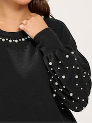 Yours Curve Black Pearl Arm Jumper - Image 4 of 5