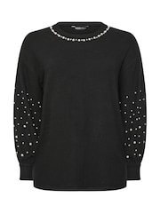 Yours Curve Black Pearl Arm Jumper - Image 5 of 5