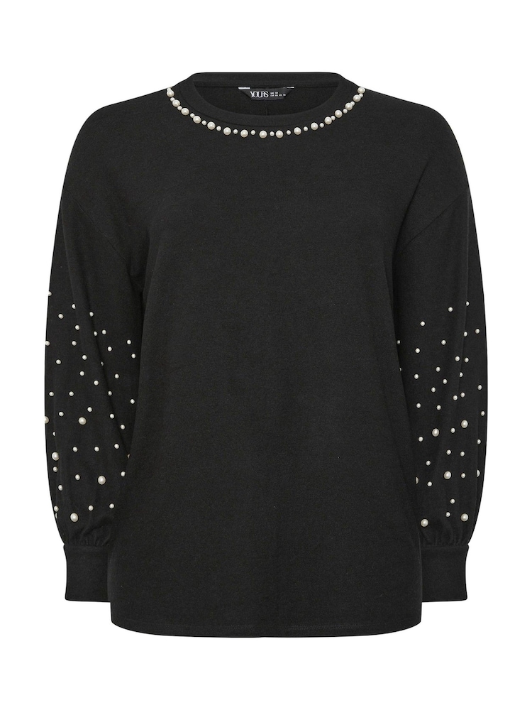 Yours Curve Black Pearl Arm Jumper - Image 5 of 5 Yours Curve Black Pearl Arm Jumper - Image 5 of 5