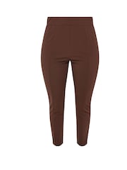 Yours Curve Brown Scuba Tapered Trousers - Image 5 of 5