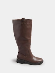 Yours Curve Brown Knee High Boots - Image 2 of 5