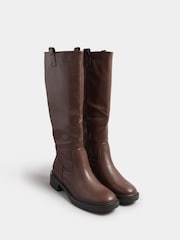 Yours Curve Brown Knee High Boots - Image 3 of 5