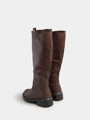 Yours Curve Brown Knee High Boots - Image 4 of 5