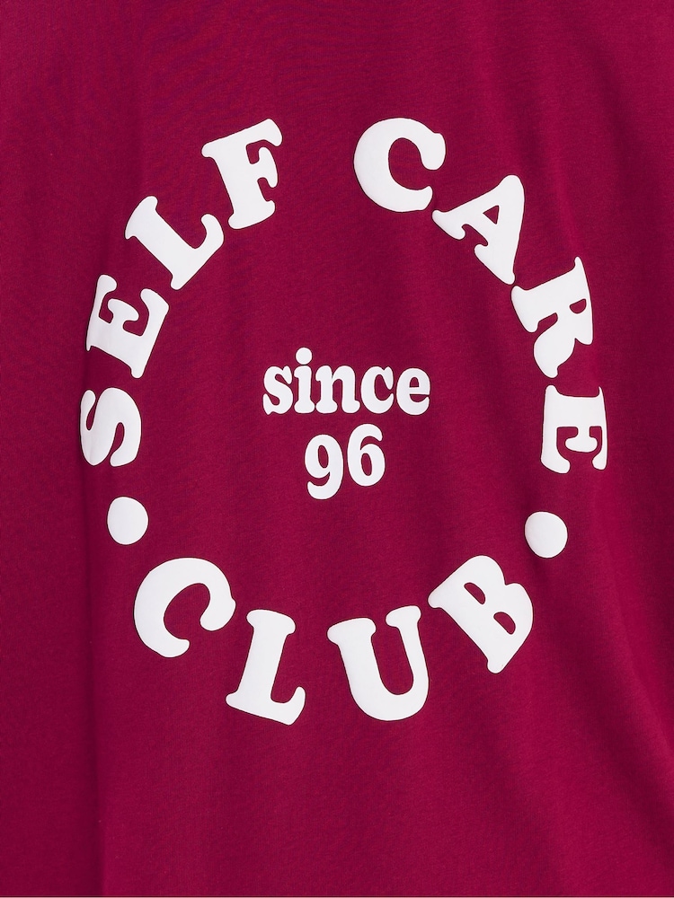Yours Curve Red Self Care Club Active T-Shirt - Image 5 of 5 Yours Curve Red Self Care Club Active T-Shirt - Image 5 of 5